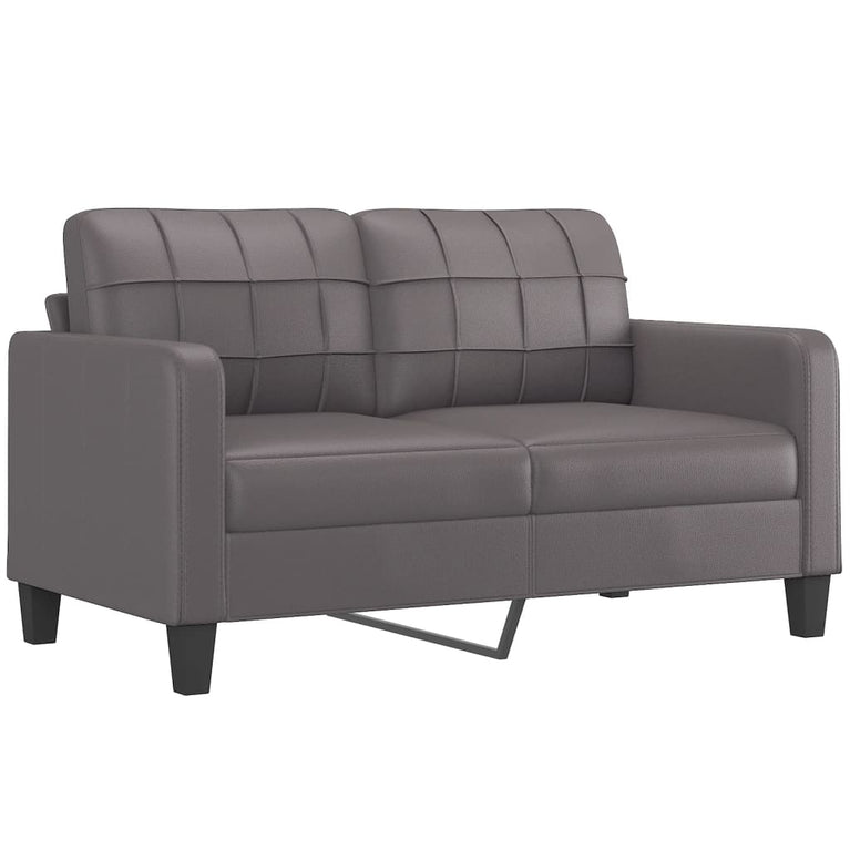 Tweezitsbank 140 cm kunstleer grijs