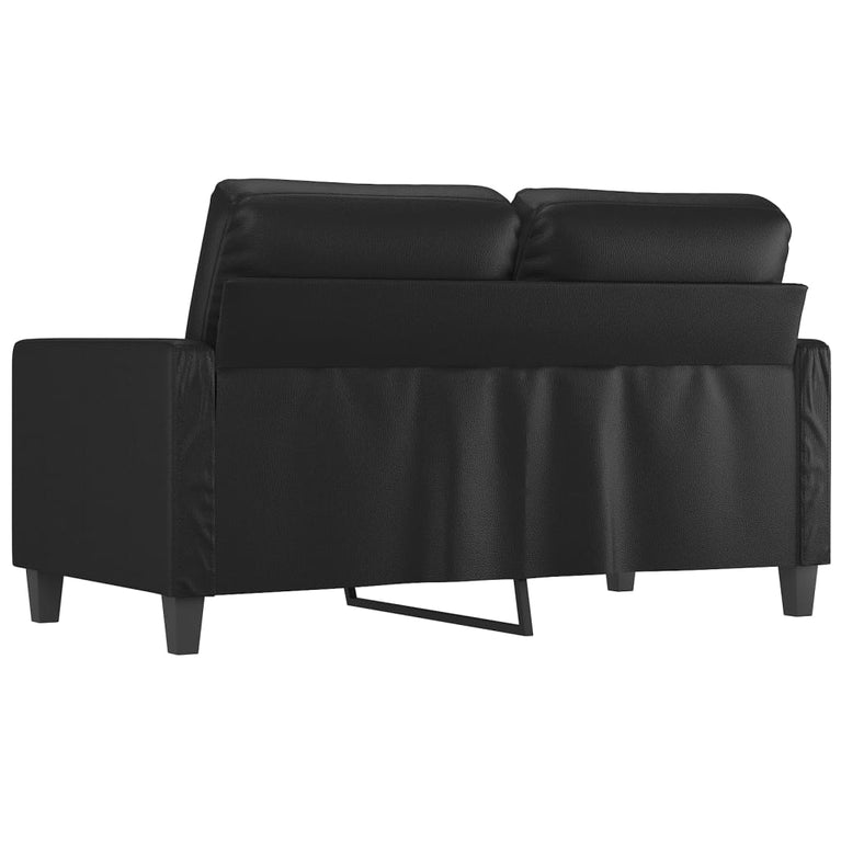 Tweezitsbank 120 cm kunstleer zwart
