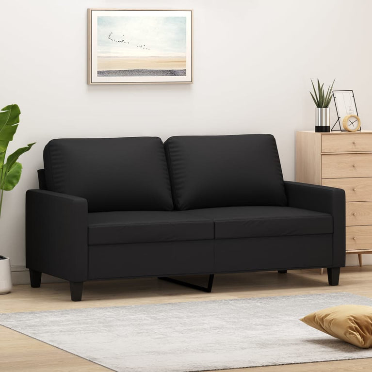 Tweezitsbank 140 cm kunstleer zwart MeubelReus