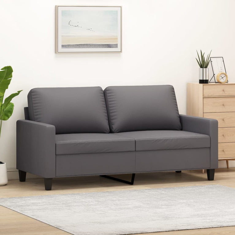 Tweezitsbank 140 cm kunstleer grijs MeubelReus