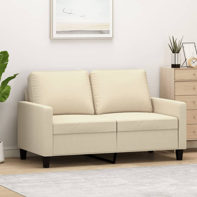 Tweezitsbank 120 cm stof crèmekleurig MeubelReus
