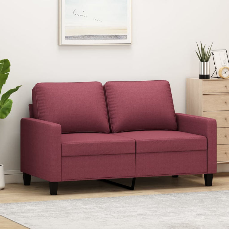 Tweezitsbank 120 cm stof wijnrood MeubelReus