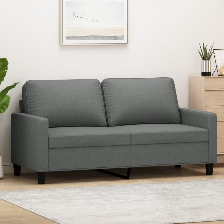 Tweezitsbank 140 cm stof donkergrijs MeubelReus