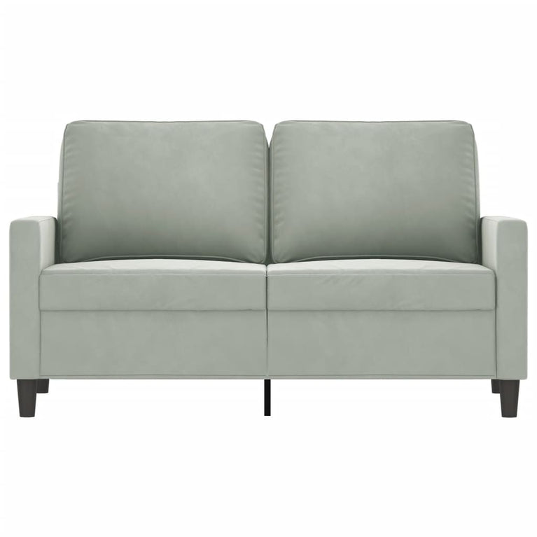 Tweezitsbank 120 cm fluweel lichtgrijs