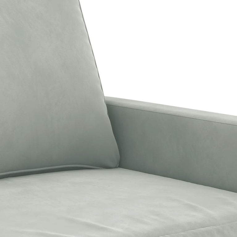 Tweezitsbank 120 cm fluweel lichtgrijs