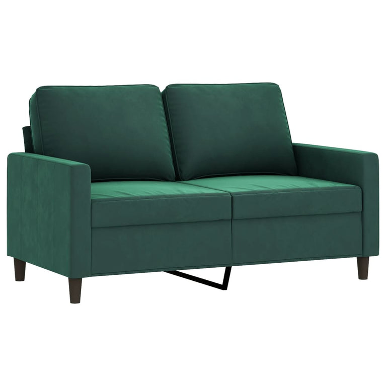 Tweezitsbank 120 cm fluweel donkergroen