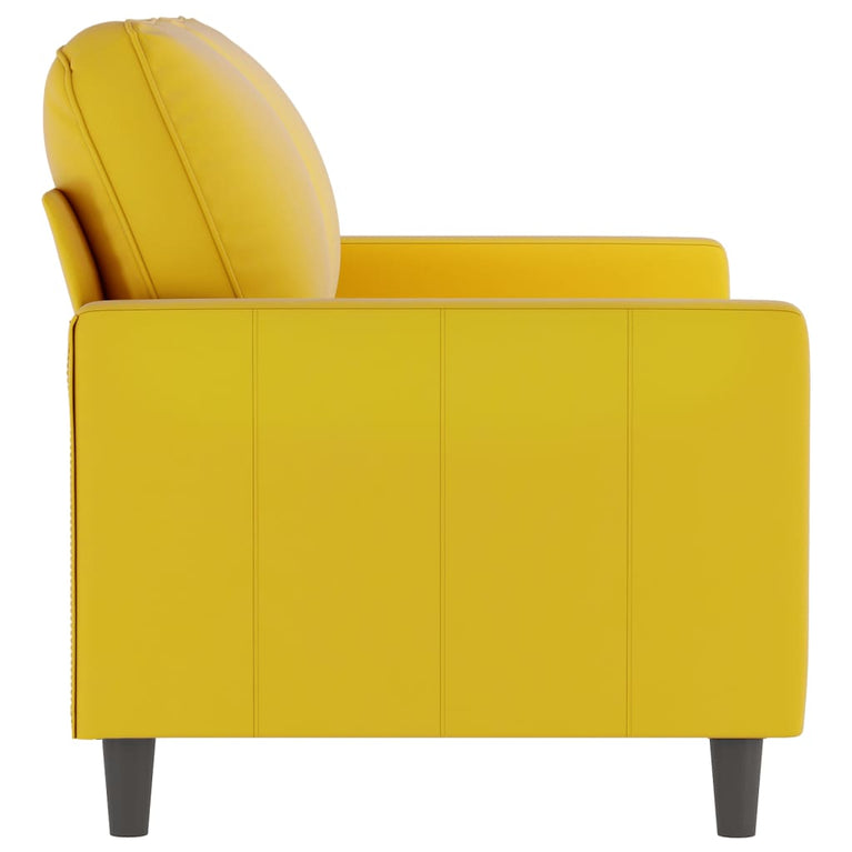 Tweezitsbank 120 cm fluweel geel