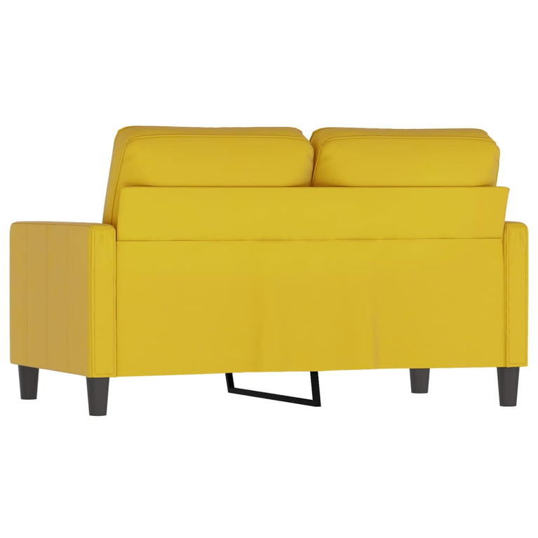 Tweezitsbank 120 cm fluweel geel