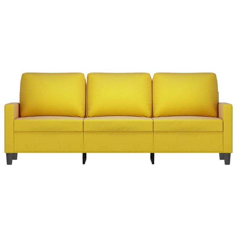 Driezitsbank 180 cm fluweel geel