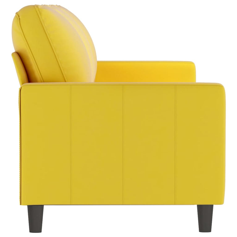 Driezitsbank 180 cm fluweel geel