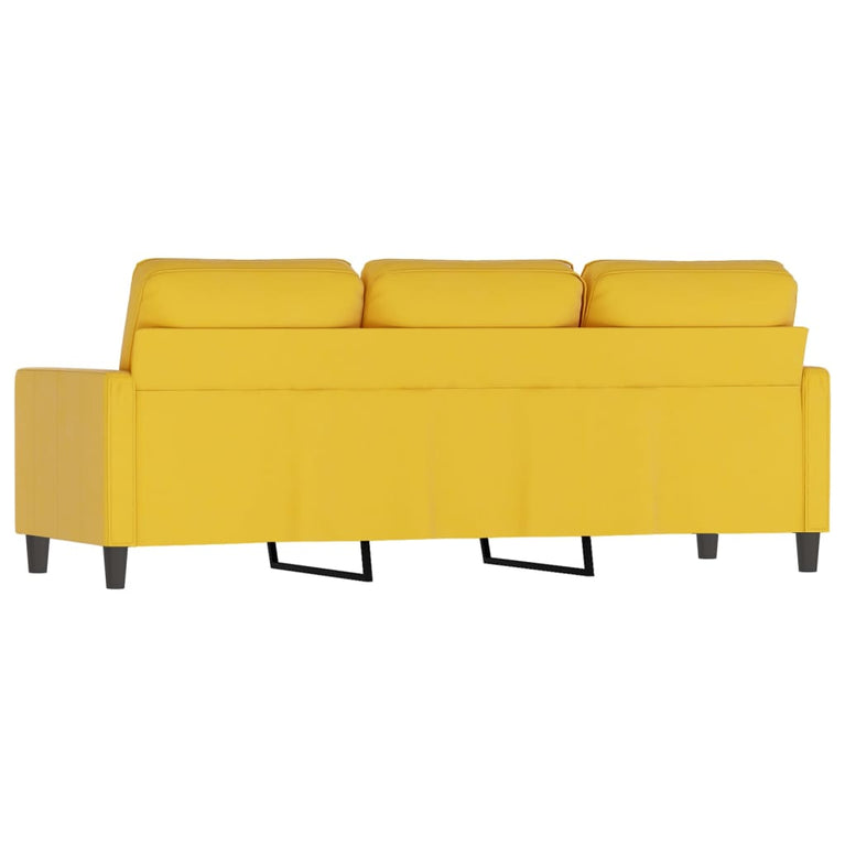 Driezitsbank 180 cm fluweel geel