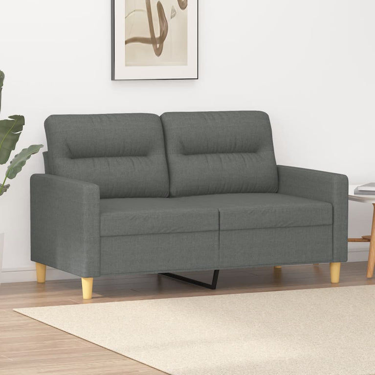 Tweezitsbank 120 cm stof donkergrijs MeubelReus