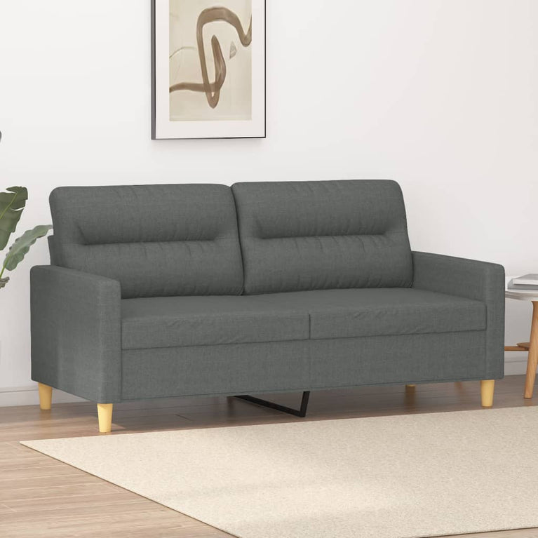Tweezitsbank 140 cm stof donkergrijs MeubelReus