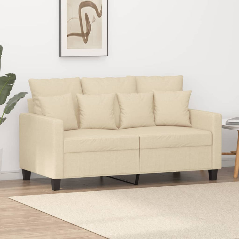 Tweezitsbank 120 cm stof crèmekleurig MeubelReus