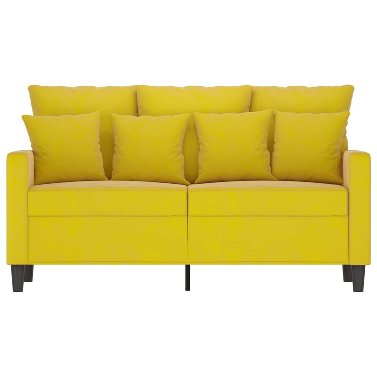 Tweezitsbank 120 cm fluweel geel