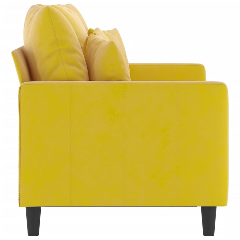 Tweezitsbank 120 cm fluweel geel
