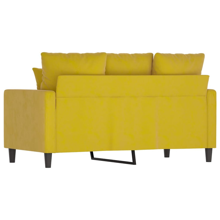 Tweezitsbank 120 cm fluweel geel