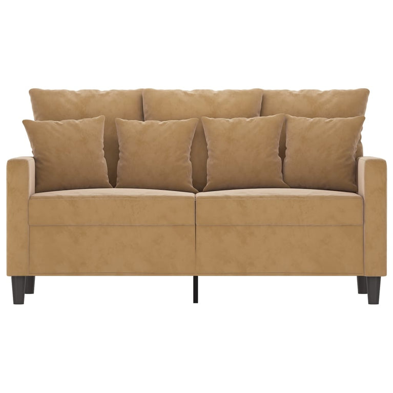 Tweezitsbank 120 cm fluweel bruin