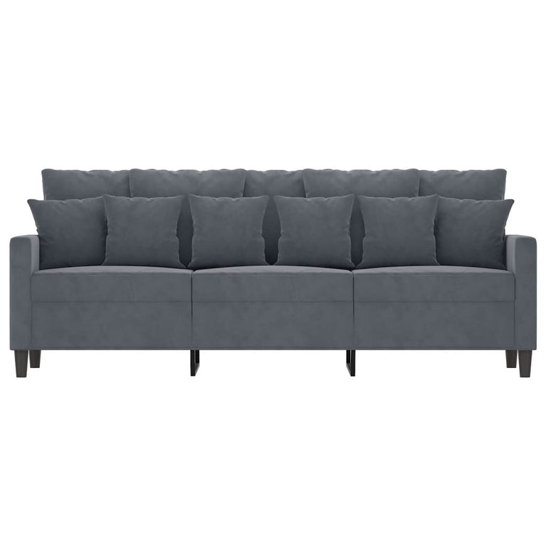 Driezitsbank 180 cm fluweel donkergrijs