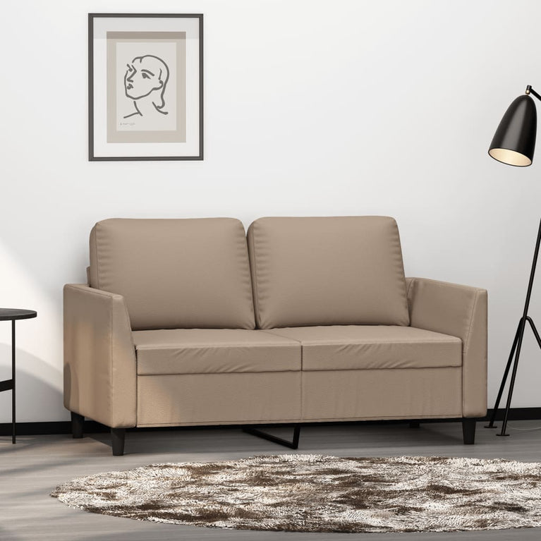 Tweezitsbank 120 cm kunstleer cappuccinokleurig MeubelReus