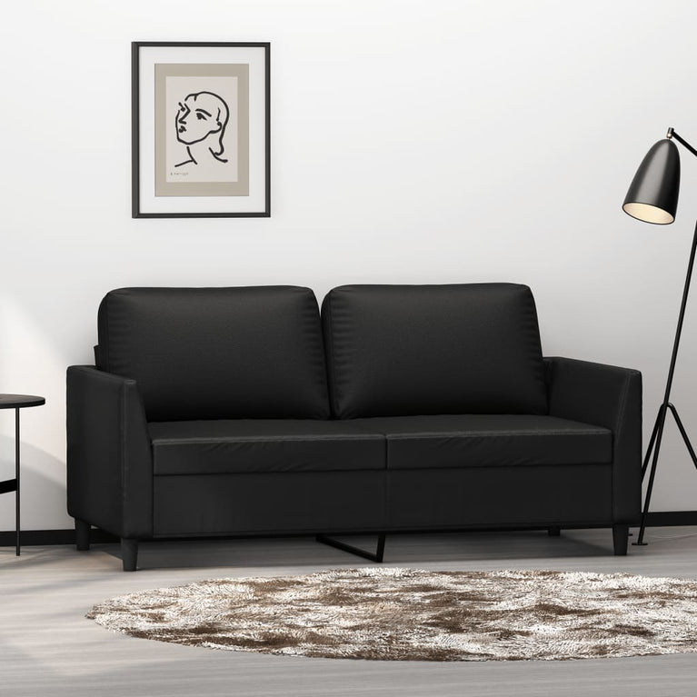 Tweezitsbank 140 cm kunstleer zwart MeubelReus