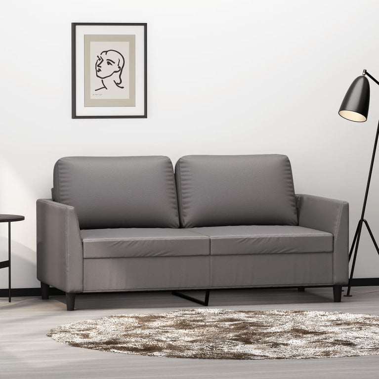 Tweezitsbank 140 cm kunstleer grijs MeubelReus