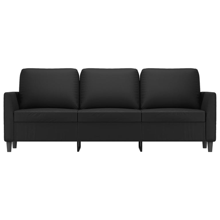 Driezitsbank 180 cm kunstleer zwart MeubelReus