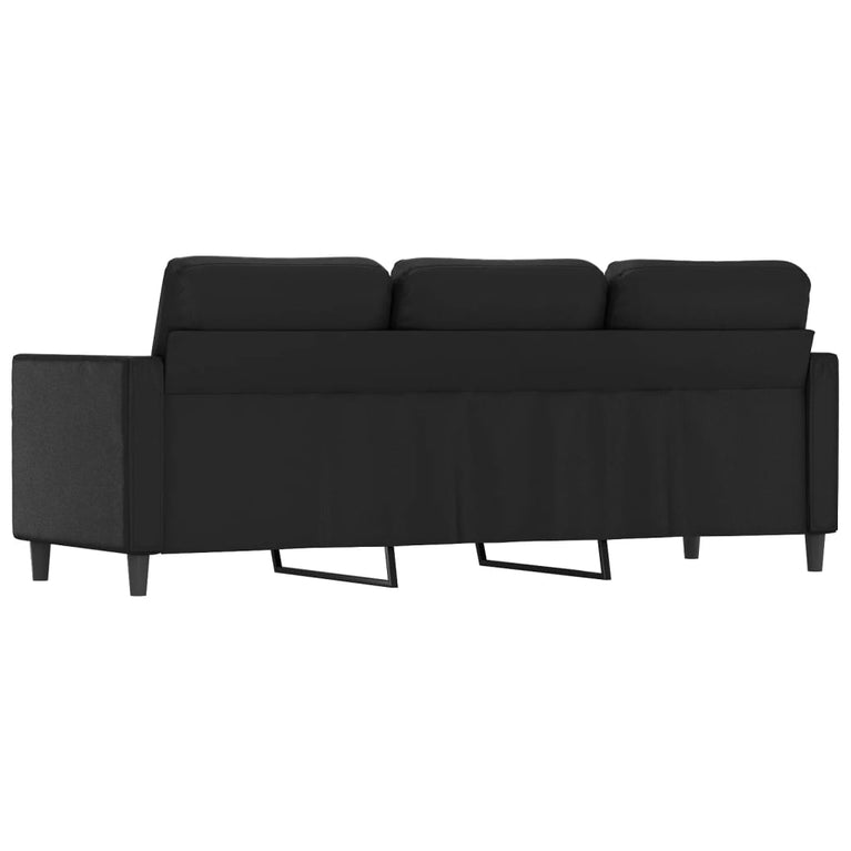 Driezitsbank 180 cm kunstleer zwart MeubelReus