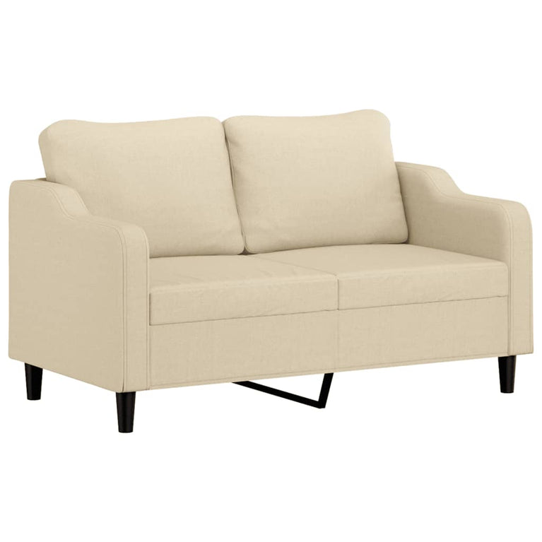 Tweezitsbank 140 cm stof crèmekleurig