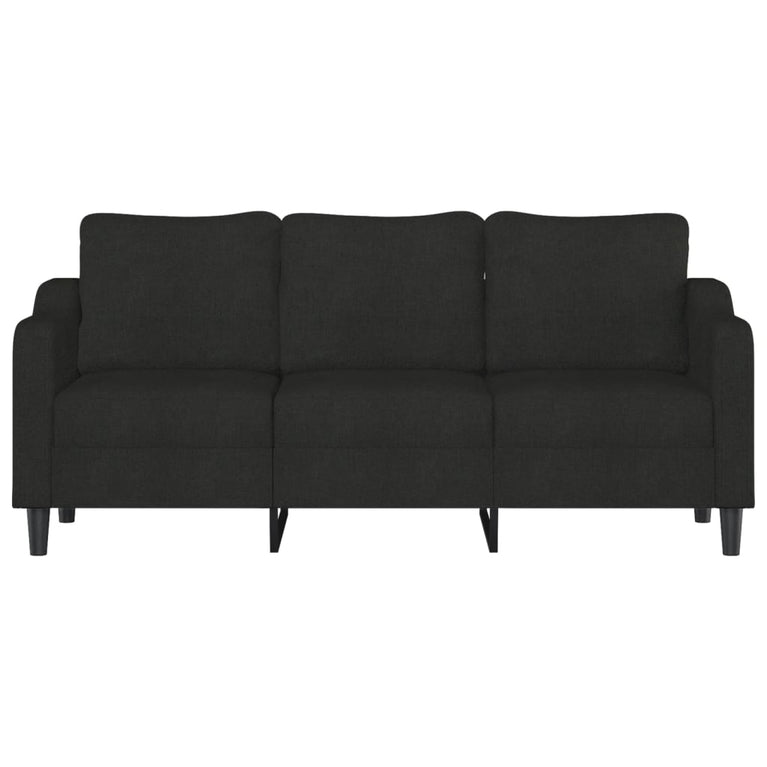 Driezitsbank 180 cm stof zwart