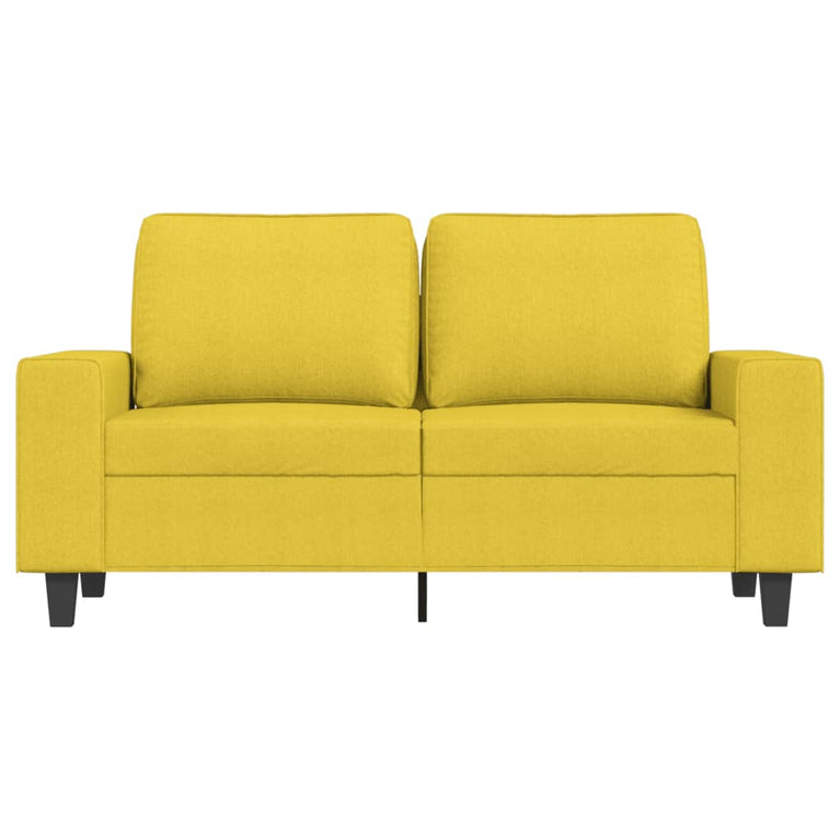 Tweezitsbank 120 cm stof lichtgeel