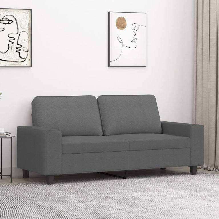 Tweezitsbank 140 cm stof donkergrijs
