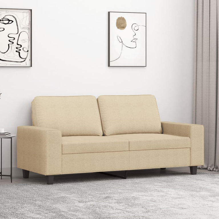 Tweezitsbank 140 cm stof crèmekleurig