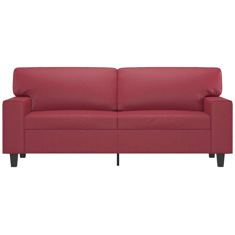 Tweezitsbank 140 cm kunstleer wijnrood