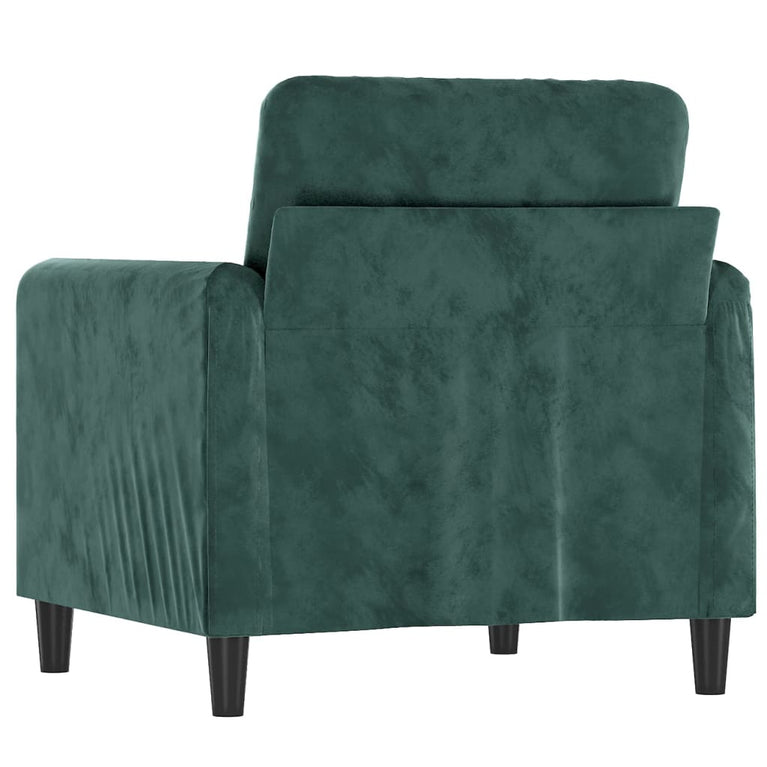 Fauteuil 60 cm fluweel donkergroen