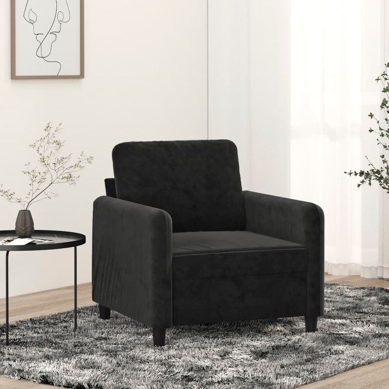 Fauteuil 60 cm fluweel zwart