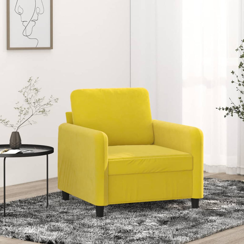 Fauteuil 60 cm fluweel geel
