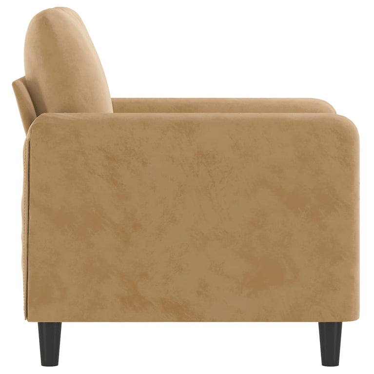 Fauteuil 60 cm fluweel bruin