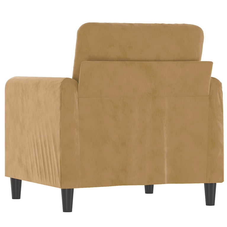 Fauteuil 60 cm fluweel bruin