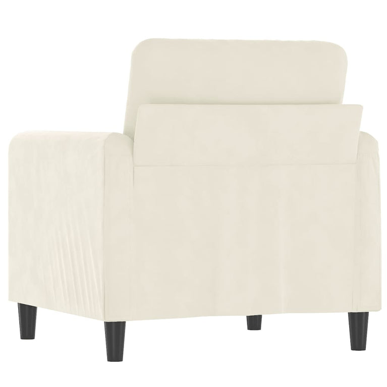 Fauteuil 60 cm fluweel crèmekleurig