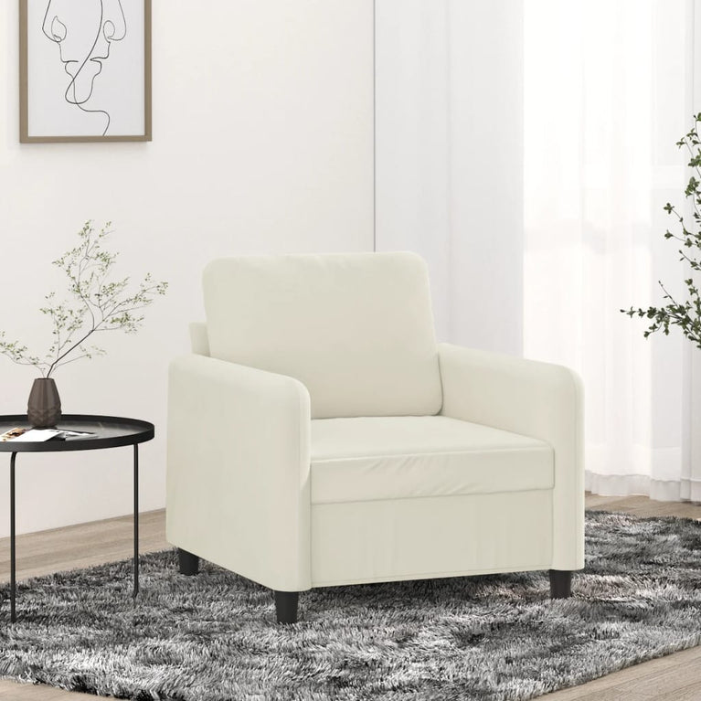 Fauteuil 60 cm fluweel crèmekleurig