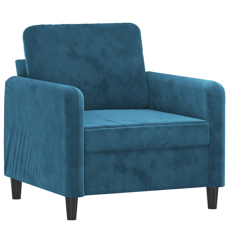 Fauteuil 60 cm fluweel blauw