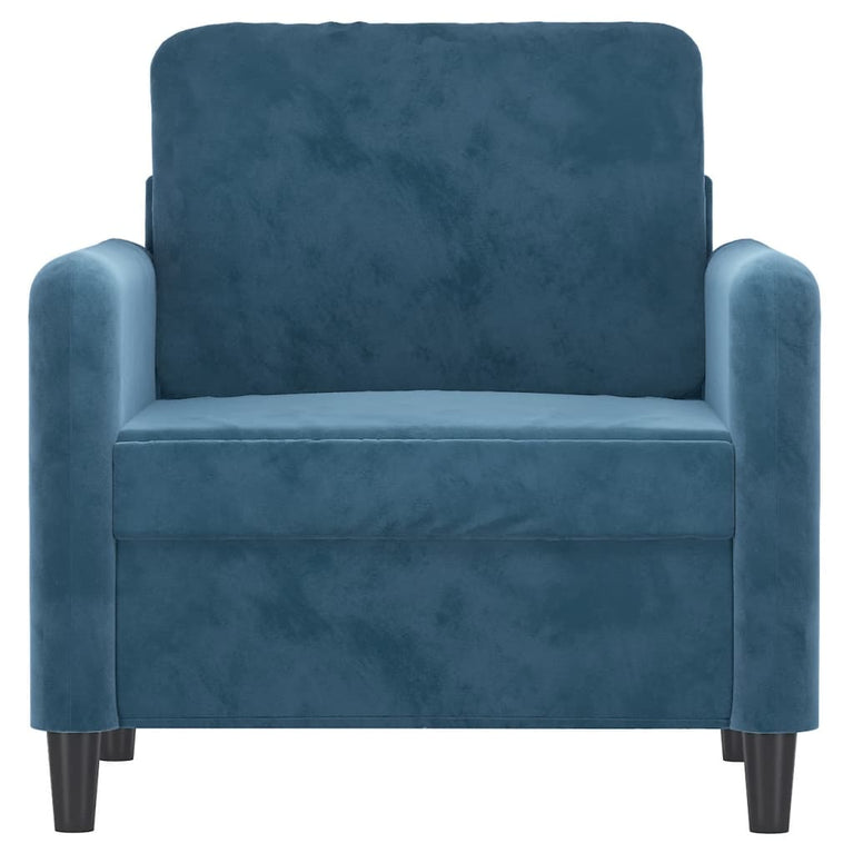 Fauteuil 60 cm fluweel blauw