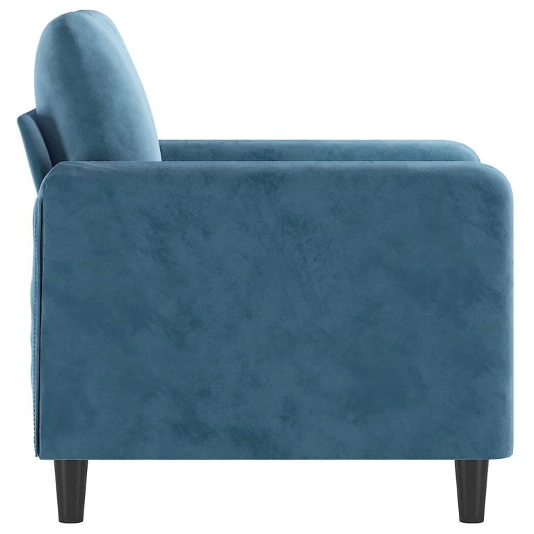 Fauteuil 60 cm fluweel blauw