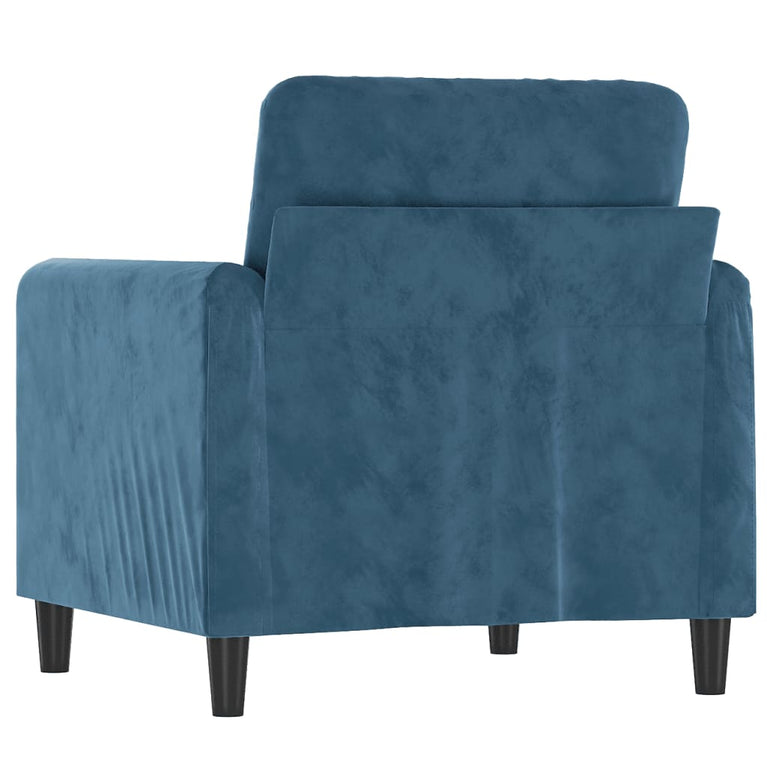 Fauteuil 60 cm fluweel blauw