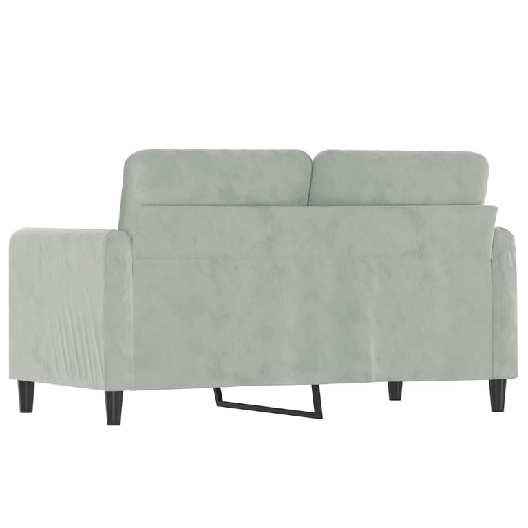 Tweezitsbank 120 cm fluweel lichtgrijs