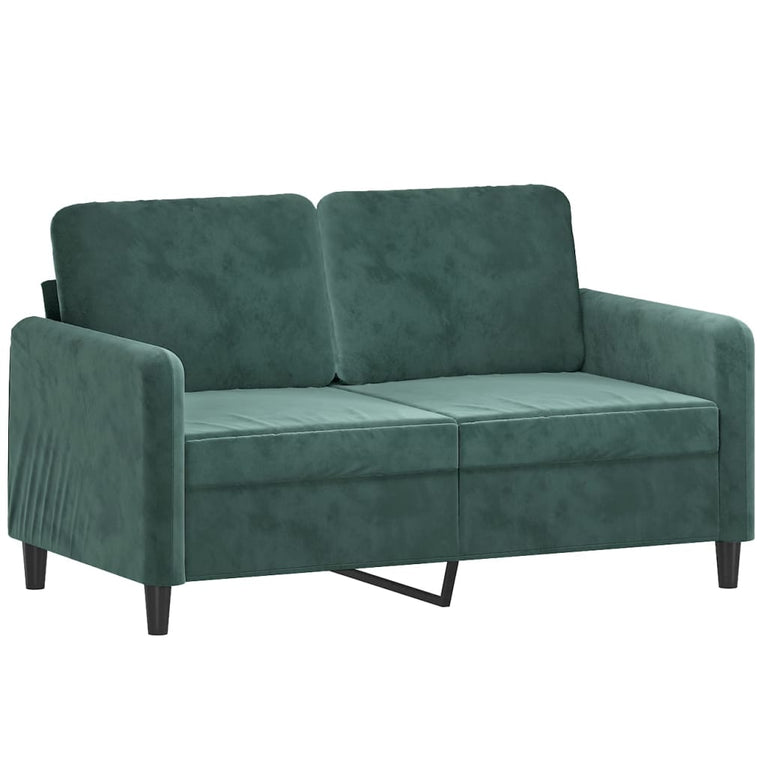 Tweezitsbank 120 cm fluweel donkergroen