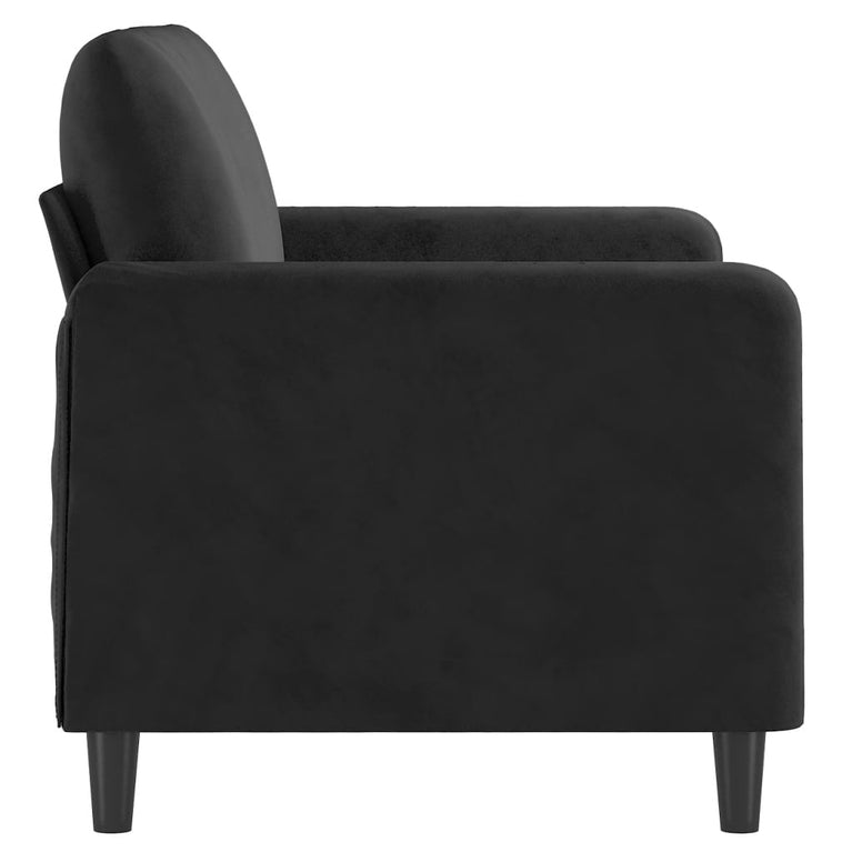 Tweezitsbank 120 cm fluweel zwart