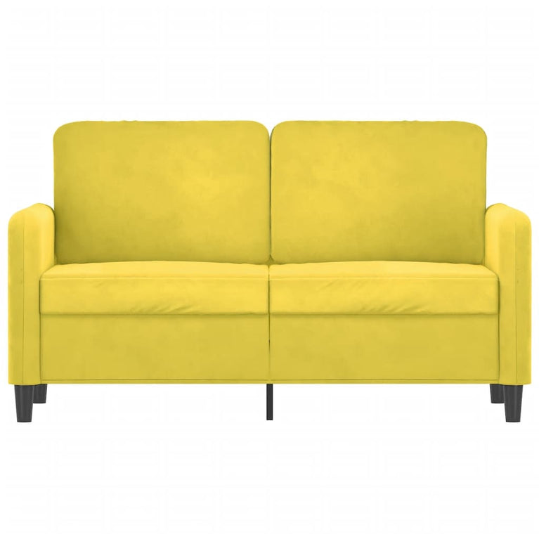 Tweezitsbank 120 cm fluweel geel
