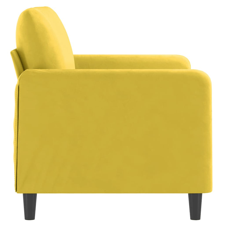 Tweezitsbank 120 cm fluweel geel